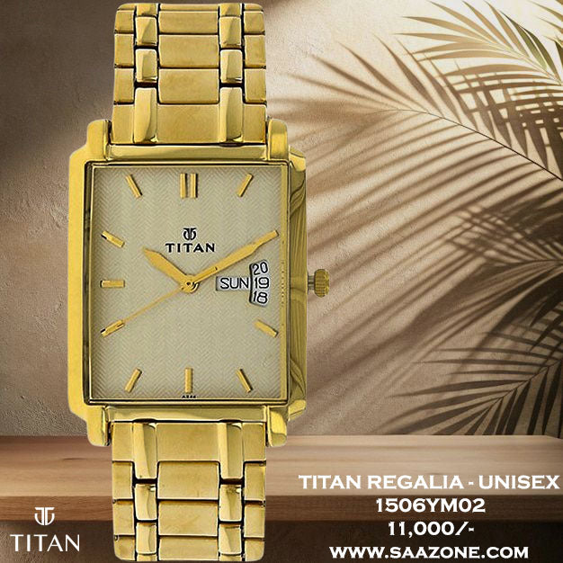 Titan Quartz Champagne Dial Unisex 1506YM02