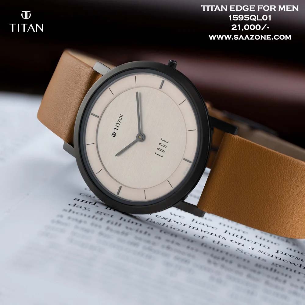 Titan Edge Beige Dial for Men 1595QL01