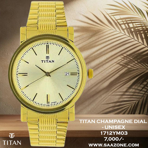 Titan Quartz Champagne Dial For Men 1712YM03