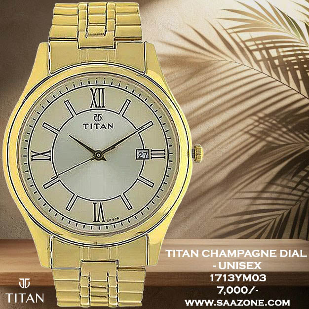 Titan Quartz Champagne Dial for Men 1713YM03