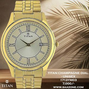 Titan Quartz Champagne Dial for Men 1713YM03