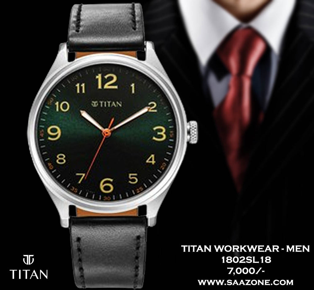 Titan Quartz Green Dial for Men 1802SL18