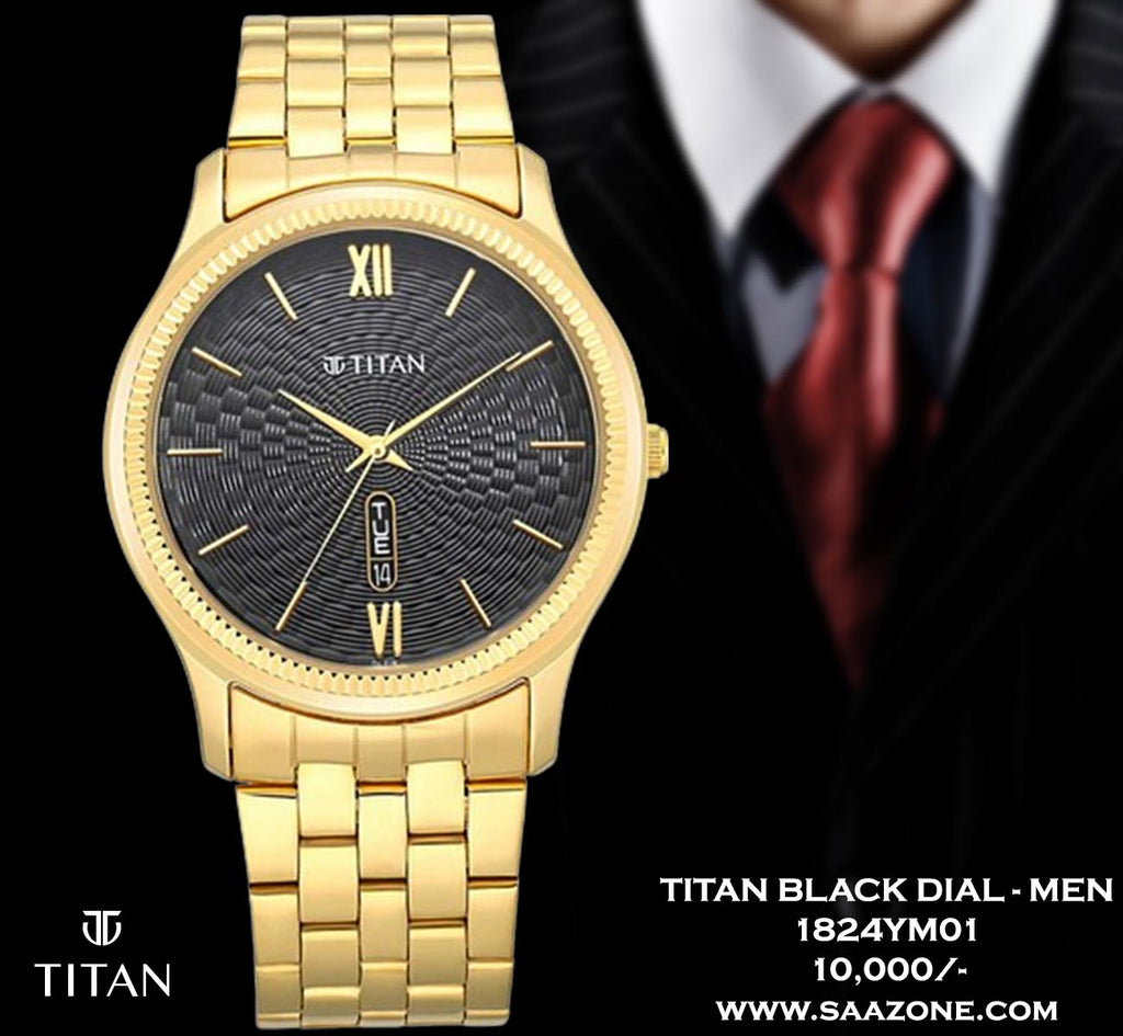 Titan Black Dial for Men 1824YM01