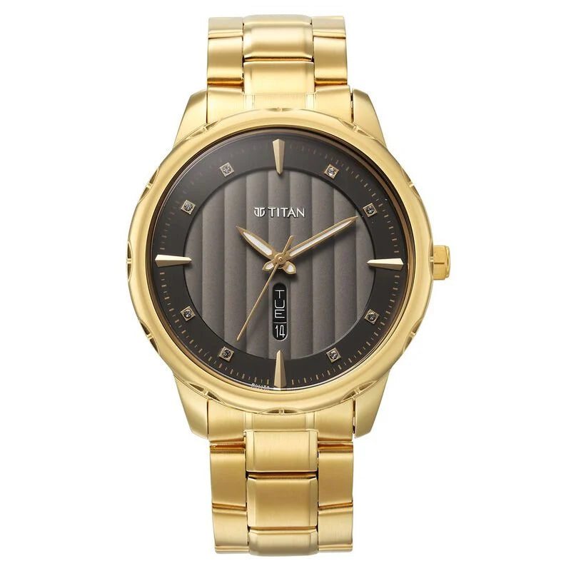 Titan Regalia Opulent Gold Black Dial for Men 1875YM01