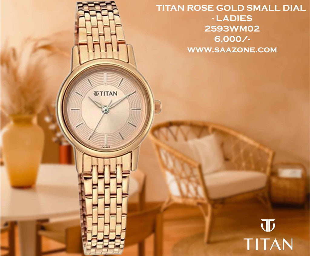 Titan Quartz Rose Gold Dial for Ladies 2593WM02