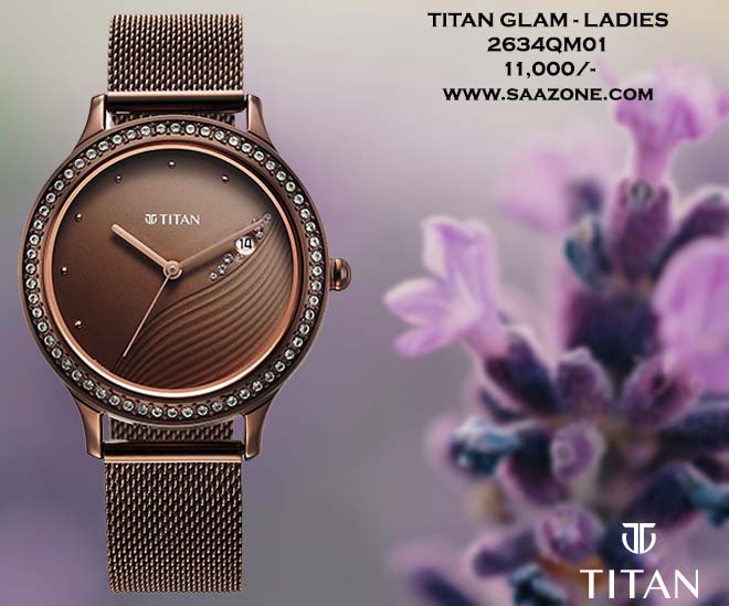Titan Purple Glam It Up Brown Dial 2634qm01