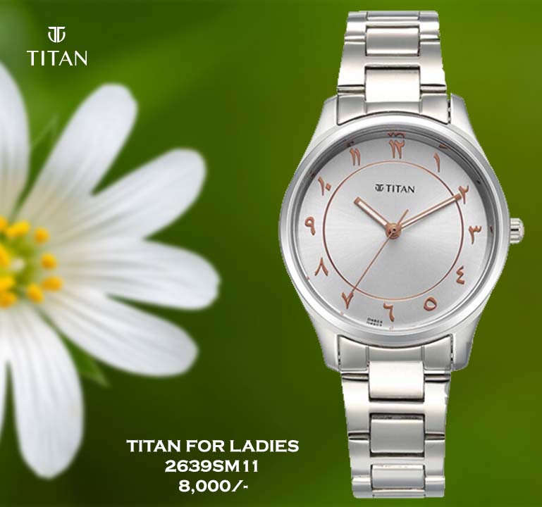 Titan Marhaba Silverwhite Dial for Ladies 2639SM11
