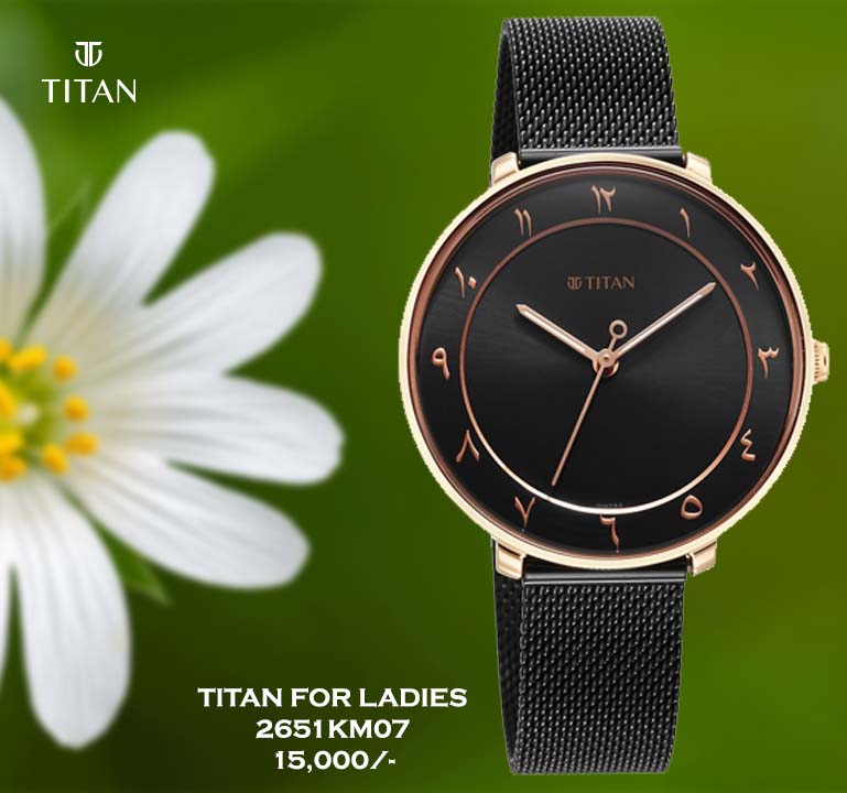 Titan Marhaba Black Dial For Ladies 2651KM07