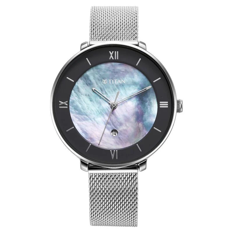 Titan Noir Mother of Pearl Dial Mesh Band for Ladies 2651SM06