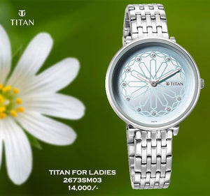 Titan Marhaba Sky Blue Dial for Ladies 2673SM03