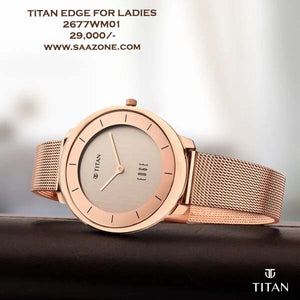 Titan Edge Rose Gold Dial for Ladies 2677WM01