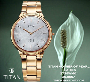 Titan Edge Metal Mother Of Pearl Dial for Ladies 2734WM01