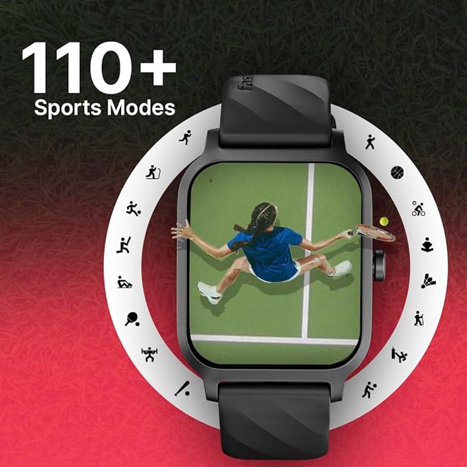 Fastrack Revoltt FS1-1.83''|BT Calling|Fast Charge|110+ Sports Mode|200+ WatchFaces|IP68 Smartwatch  (Black Strap, Free Size)