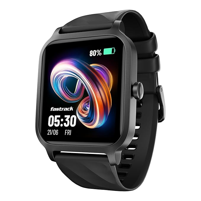 Fastrack Revoltt FS1-1.83''|BT Calling|Fast Charge|110+ Sports Mode|200+ WatchFaces|IP68 Smartwatch  (Black Strap, Free Size)