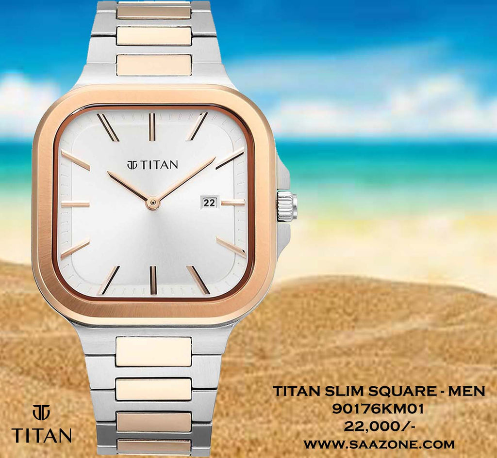 Titan Classique Slim Square Quartz for Men 90176KM01