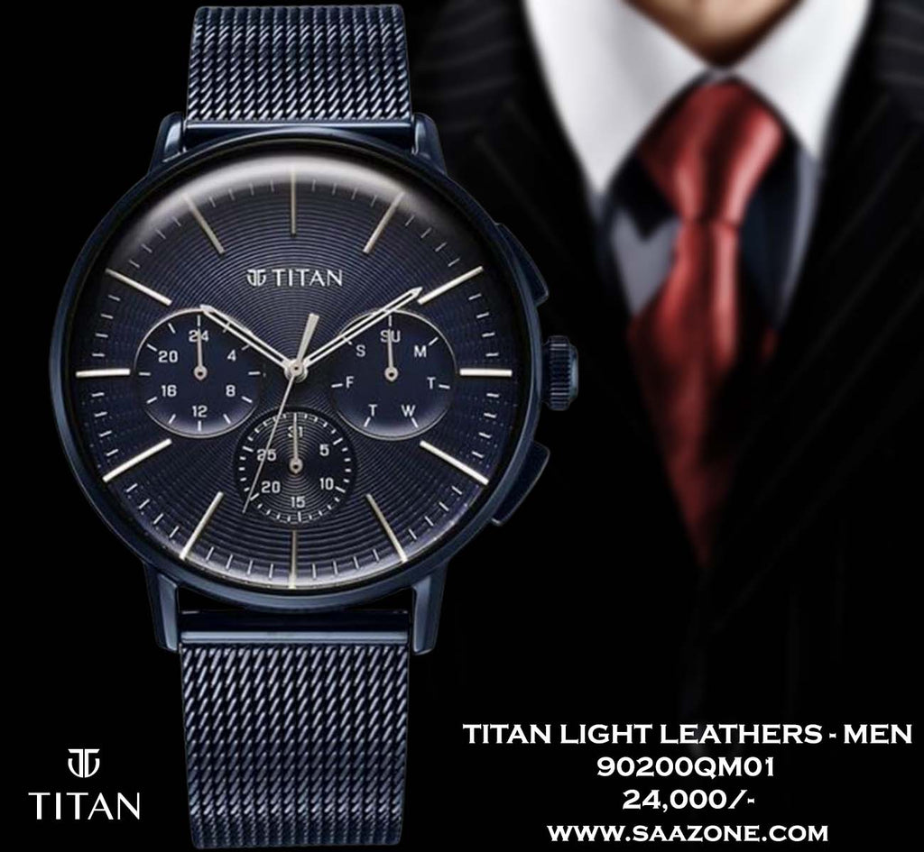 Titan Light leathers Multifunction Anthracite Dial For Men 90200QM01