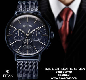 Titan Light leathers Multifunction Anthracite Dial For Men 90200QM01