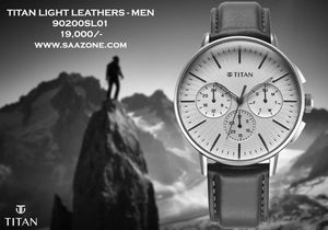 Titan Light leathers Silver Dial For Men 90200SL01