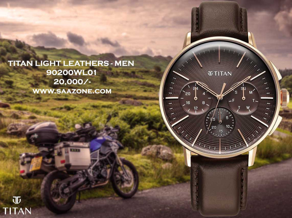 Titan Light leathers Brown Dial For Men 90200WL01