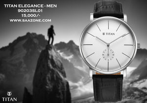 Titan Elegance Black Leather Strap for Men 90203SL01