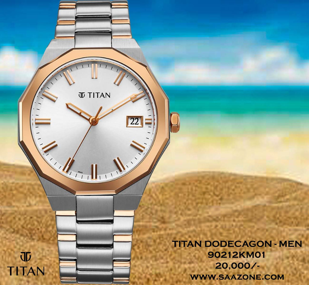 Titan Regalia Dodecagon Quartz Silver Dial For Men 90212KM01