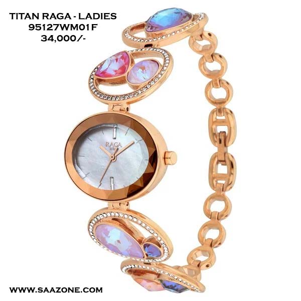 Titan Raga Moments of Joy Mother of Pearl Dial Analog Metal Strap watch for Women 95127WM01F