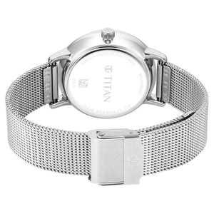 Titan Slimline Mother of Pearl Dial Mesh Band for Ladies 95143SM01