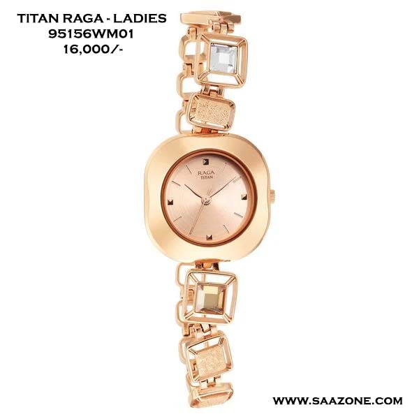 Titan Raga Love All Rose Gold Dial Women Watch With Metal Strap 95156WM01