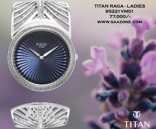 Titan Raga Silver Quartz For Ladies (Large) 95221VM01