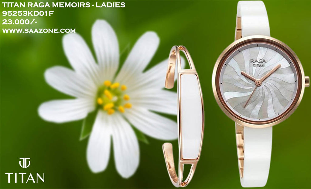 Titan Raga Memoirs Quartz Mother of Pearl Dial for Ladies 95253KD01