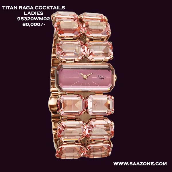 Titan Raga Cocktails Quartz Analog Rose Gold Dial Stainless Steel Strap Watch For Women 95320wm02