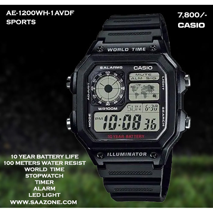 Casio Digital Timepiece AE-1200WH-1AVDF