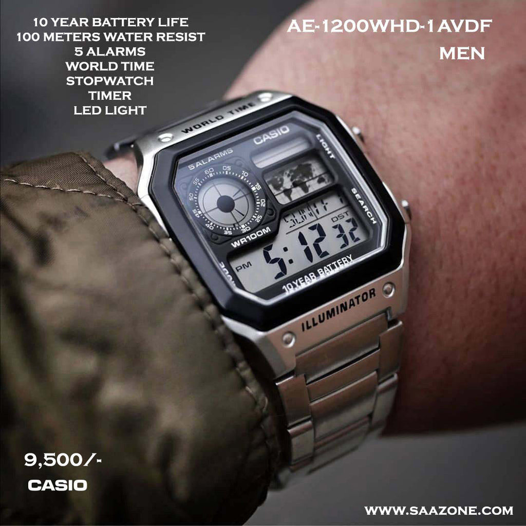 Casio Digital Timepiece for Men AE-1200WHD-1AVDF