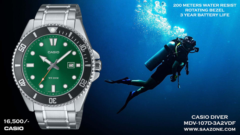 Casio Divers Timepiece for Men MDV-107D-3A2VDF