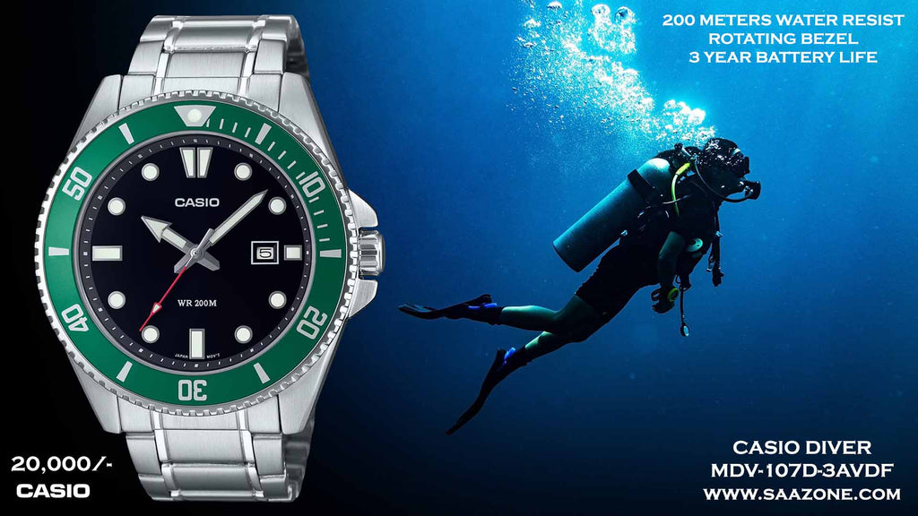 Casio Divers Timepiece for Men MDV-107D-3AVDF
