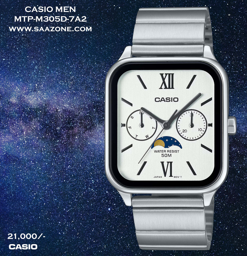 Casio Men Exclusive Moonphase Series MTP-M305D-7A2