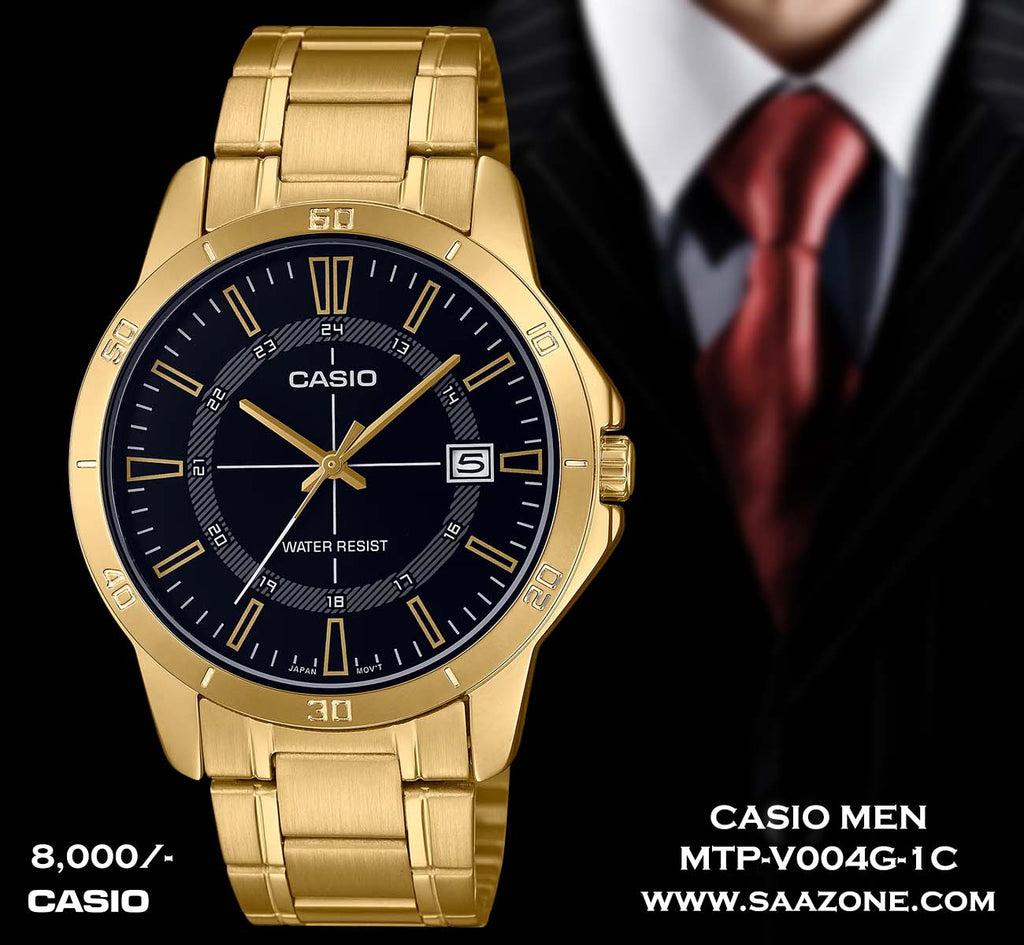 Casio Exclusive Stainless Steel Gold Color for Men MTP-V004G-1C