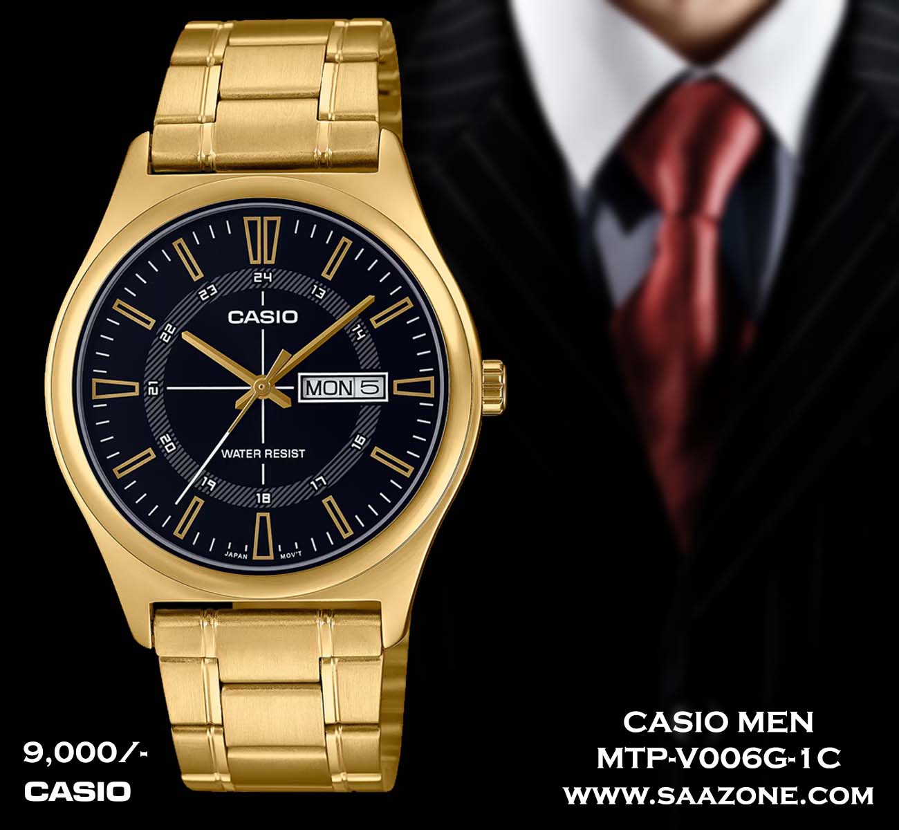 Casio Steel Belt Gold Color for Men MTP-V006G-1C – saazone-kenya