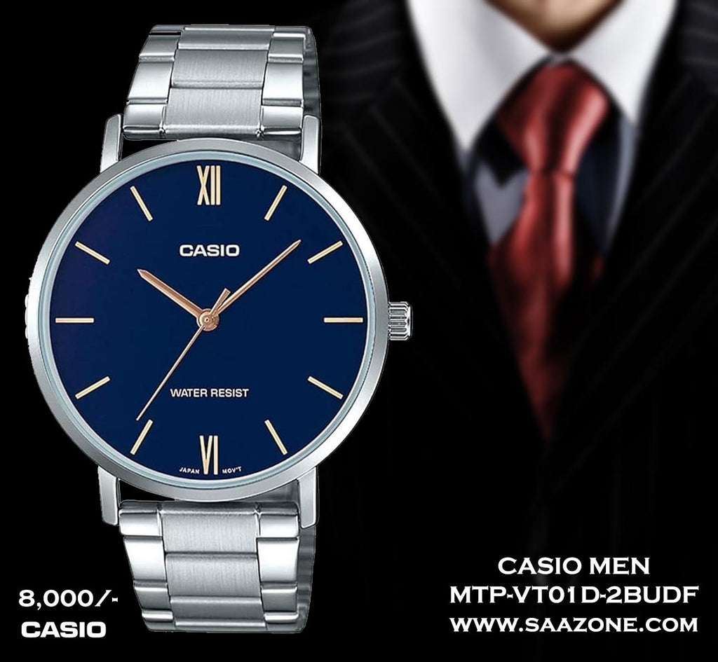 Casio Men Enticer Stainless Steel MTP-VT01D-2BUDF