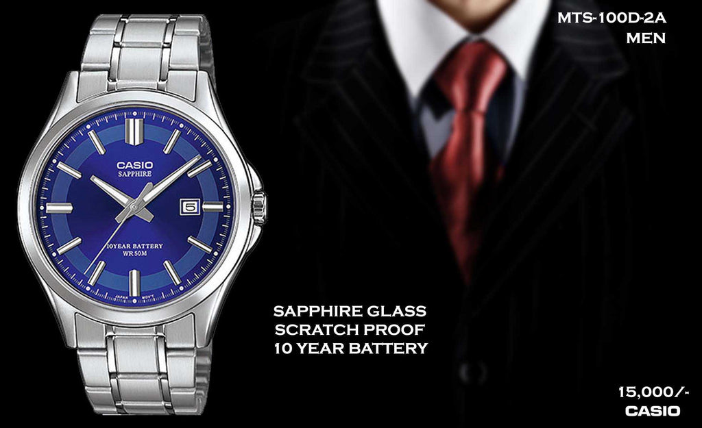 Casio Men Sapphire Scratch Proof MTS-100D-2A
