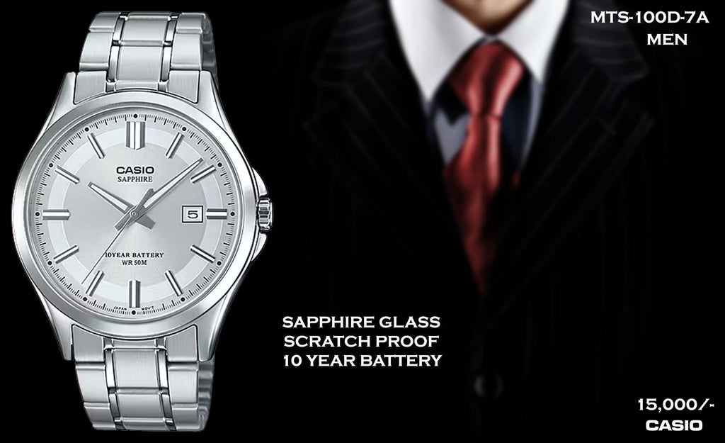 Casio Men Sapphire Scratch Proof MTS-100D-7A