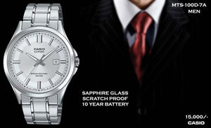 Casio Men Sapphire Scratch Proof MTS-100D-7A