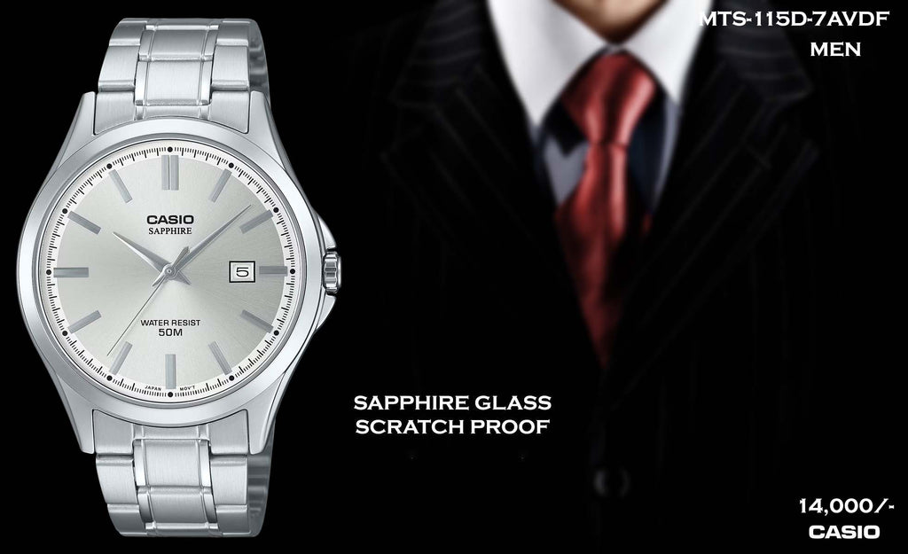 Casio Men Sapphire Scratch Proof MTS-115D-7AVDF