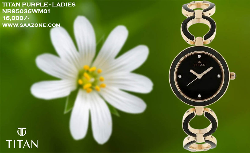 Titan Quartz Black Dial for Ladies 95036WM01