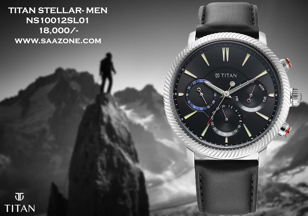 Titan Stellar Black Dial for Men 10012SL01