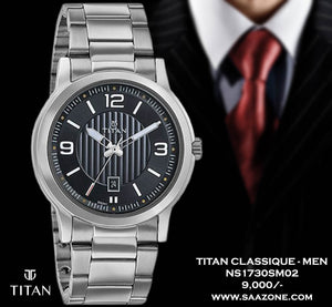 Titan Quartz Black Dial for Men 1730SM02