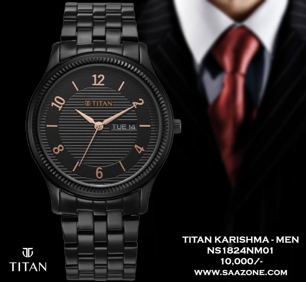 Titan Karishma Black Dial for Men 1824NM01