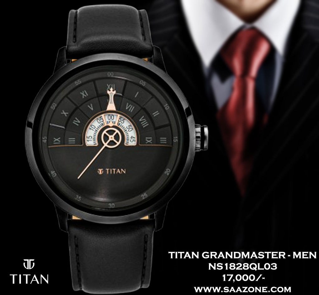 Titan Grandmaster Black Dial for Men 1828QL03