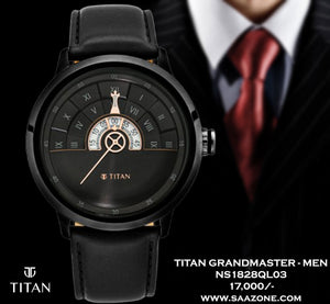 Titan Grandmaster Black Dial for Men 1828QL03