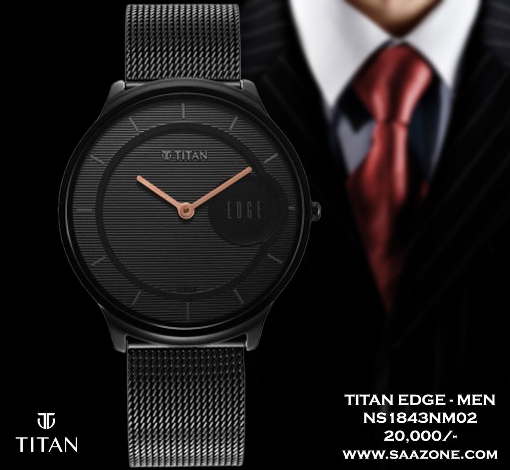 Titan Edge Black Dial for Men 1843NM02